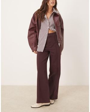 Mango Paloma 100% Cotton Pleat Front Straight Jean - Red