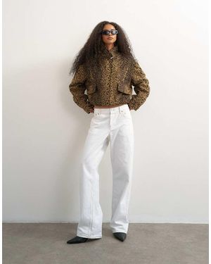 TOPSHOP Wool Blend Jacket - White