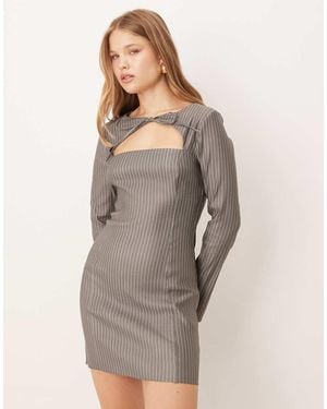 ASOS Mini-Jurk Met Detail Aan De Buste - Grijs