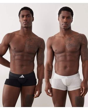 adidas 2 Pack Active Flex Cotton Trunks - Brown