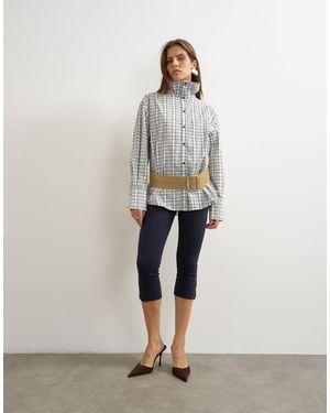 TOPSHOP Hemd mit stehkragen und karomuster - Weiß