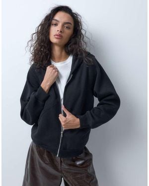 ASOS Felpa Con Cappuccio A Maniche Lunghe Con Zip Frontale Coordinato Nero - Blu