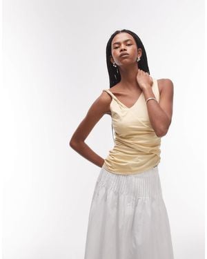 & Other Stories Jersey Top With Twist And Drape Detail - Black