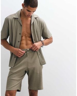 SELECTED Pantaloncini A Coste Kaki - Verde