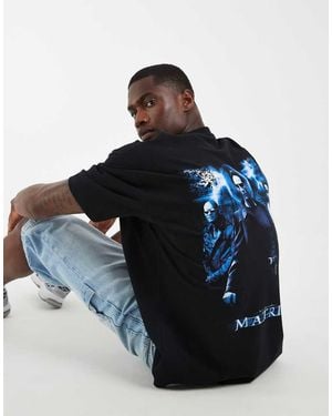 ASOS Oversized T-Shirt Met De Matrix-Print - Blauw