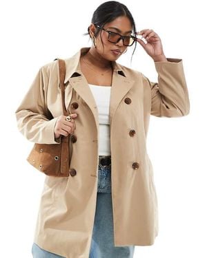 ONLY Belted Short Trench Coat - Natural