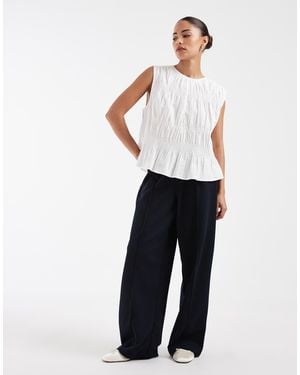 Only Petite Pantalon large en - Blanc