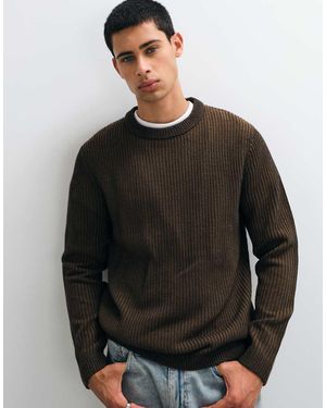 Jack & Jones Jersey Grueso Acanalado Marrón - Negro
