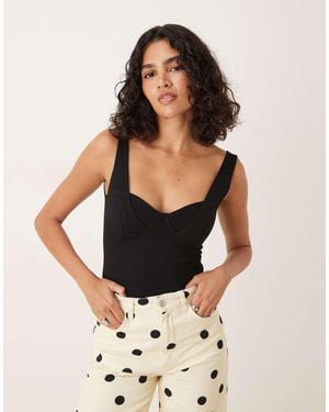 ASOS Polyamide Scoop Neck Bodysuit - Black