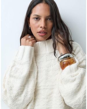 Abercrombie & Fitch Oversize-pullover mit stehkragen - Weiß