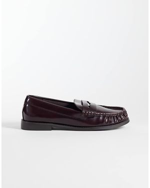 ASOS Milena Mocassini Penny Eleganti Bordeaux - Bianco