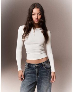 Bershka Long Sleeve Top - White