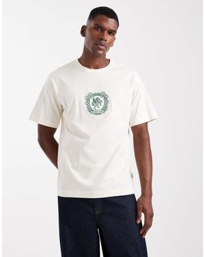 Jack & Jones – t-shirt aus schwerem stoff - Weiß