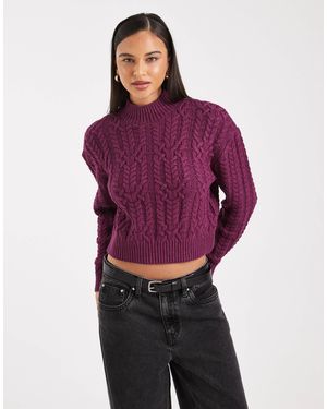 Cotton On Cable Knit Sweater - Purple