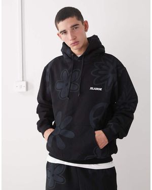 X-Large Sudadera Negra Con Capucha Y Logo Estampado Peace De (Parte De Un Conjunto) - Azul