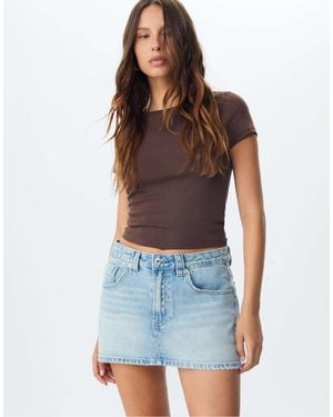 Stradivarius D62 Denim Skort - Blue