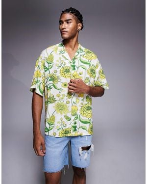ADPT Oversized Flower Print Shirt - Multicolor
