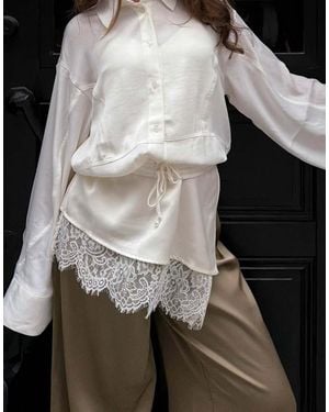 NA-KD X Marie Jedig Drawstring Detail Shirt - Green