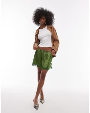 TOPSHOP Minigonna Stile Sottogonna A Vita Medio Alta - Verde