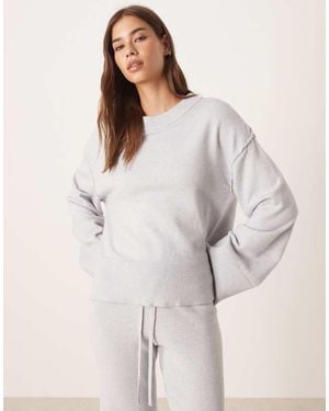 Gina Tricot Co-ord Long Sleeve Crew Neck Fine Knit Jumper - White