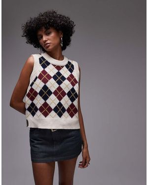 Levi's Collegiate Argyle Knit Vest - Natural