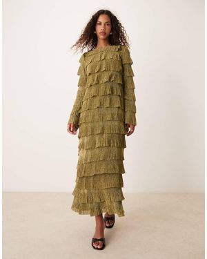 Ghospell Fringe Midaxi Dress - Green
