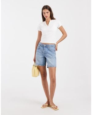 Hollister Short Sleeve Henley T-shirt - Blue