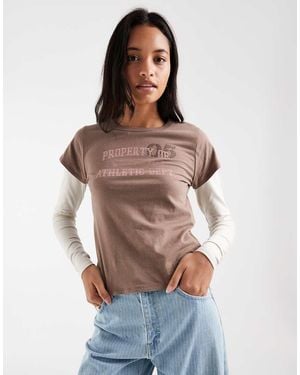 Hollister Y2k Double Layer Long Sleeve T-shirt - Brown