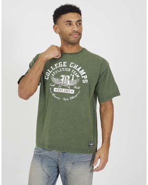 Brave Soul Graphic T-Shirt - Green