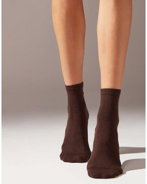 Calzedonia Trim Detail Short Socks - Brown