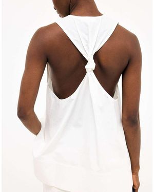 NA-KD Flowy Back Detail Top - White