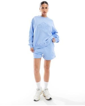 The Couture Club Co-Ord Embossed Shorts - Blue