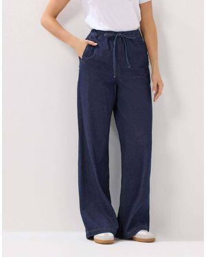 Long Tall Sally Tie Waist Wide Leg Jeans - Blue