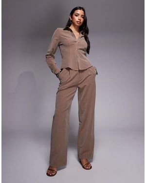 Kaiia Exclusive Straight Leg Tailored Pants Co-Ord - Brown