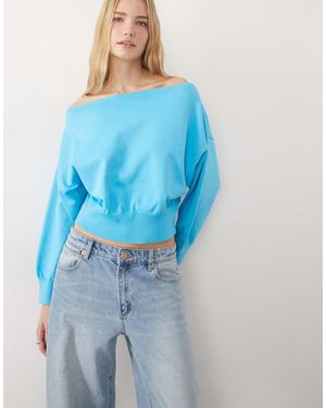 ASOS Gebreide Trui Met Blote Schouders - Blauw