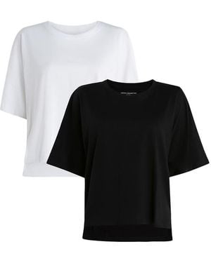 French Connection 2 Pack Cotton Boxy Scoop Neck T-Shirts - Black