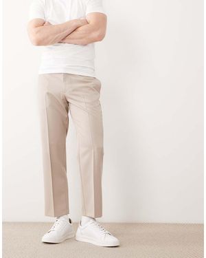 ASOS Smart Straight Cropped Trousers - White