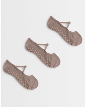 4505 – rutschfeste pilates-socken mit elastischen bändern - Weiß