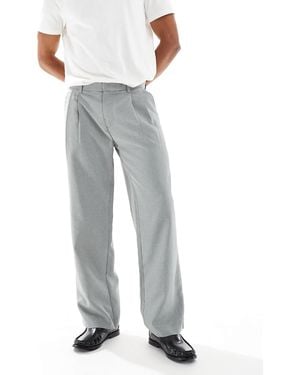 Jack & Jones Wide Leg Pleat Front Trouser - Gray