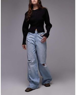 Tommy Hilfiger Vaqueros De Talle Alto Y Pernera Ancha Con Lavado Claro Y Diseño Rasgado Claire De -Azul