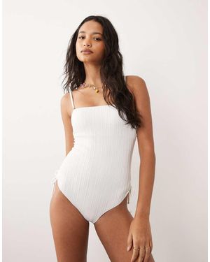 New Look Badpak Met Textuur - Wit