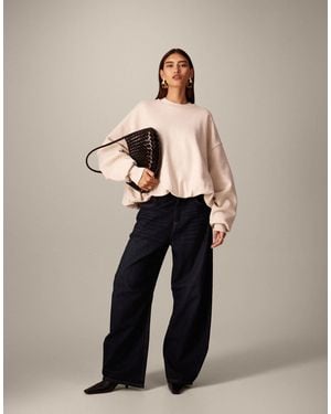 ARRANGE Bubble Hem Sweatshirt - Natural