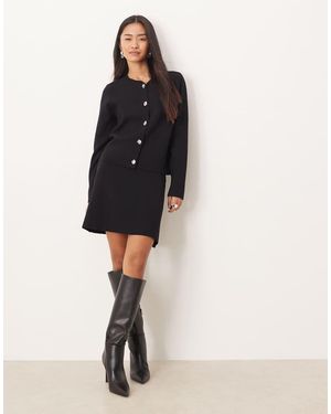 Vila Ribbed Mini Skirt Co-ord - Black