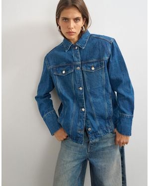 TOPSHOP Denim Jacket With Strong Shoulder - Blue