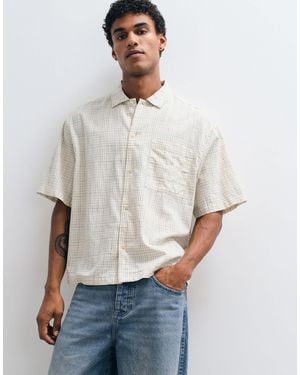 ASOS Boxy Oversized Plaid Shirt - Gray