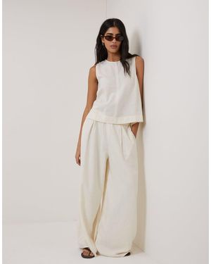 Nobody's Child Linen-Blend Wide Leg Trousers - Natural
