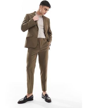 ASOS Tapered Suit Trousers - Natural