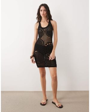 ASOS Crochet Knit Summer Mini Dress - Natural