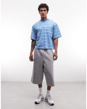 Collusion Longline Jort With Side Stripe - Blue