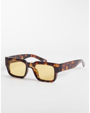 ASOS Chunky Rectangle Sunglasses - Natural